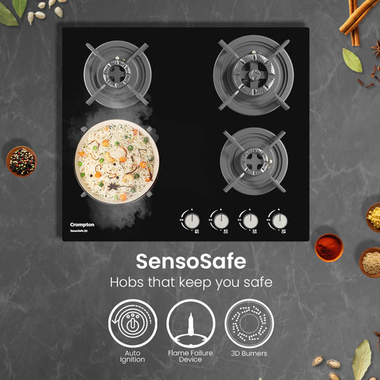 SensoSafe Gas Hob 3D 60cm 4 Burner