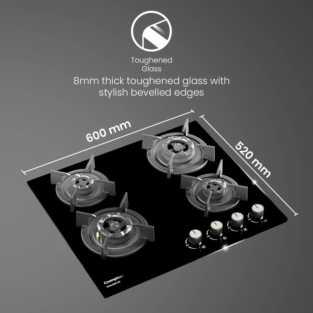 SensoSafe Gas Hob 3D 60cm 4 Burner