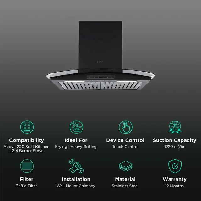 Elica GLACE TF TRIM ETB PLUS LTW 60 NERO T4V LED