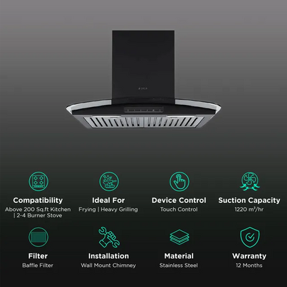Elica GLACE TF TRIM ETB PLUS LTW 60 NERO T4V LED
